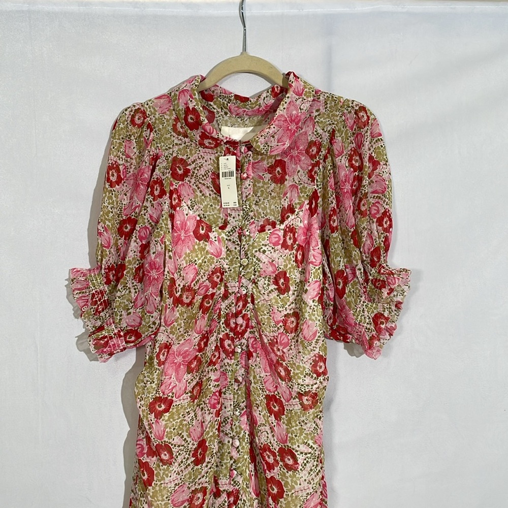 NWT Anthropologie Midi Dress Size 6 Delicate Floral Print - Picture 5 of 14